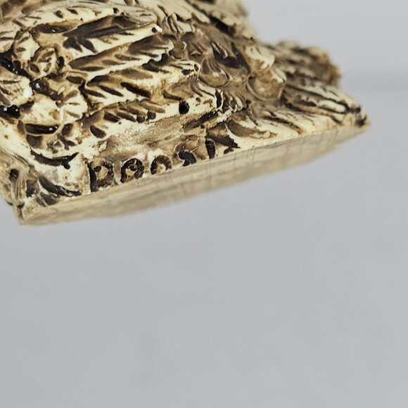 Vintage Owl Mom Baby Miniature Figurine Yellow Eyes Italy Signed - Picture 7 of 7